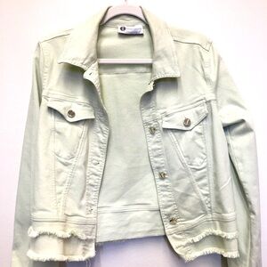Diana Gallesi Fringe Stretch Jean Jacket 8 Casual Denim Spring